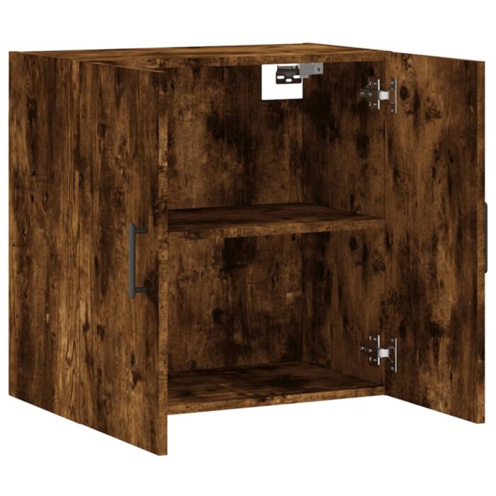 Armoire murale chêne fumé 60x31x60 cm bois d'ingénierie – Image 4