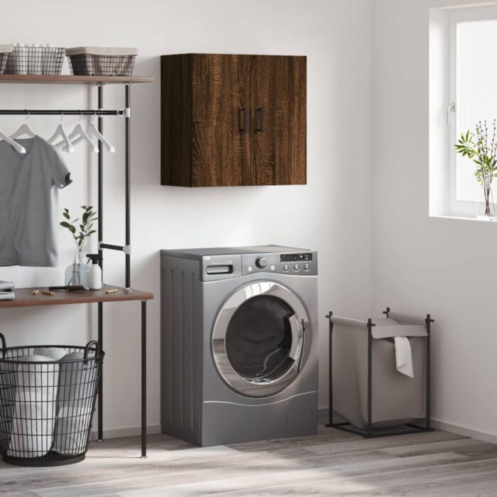 Armoire murale chêne marron 60x31x60 cm bois d'ingénierie – Image 1
