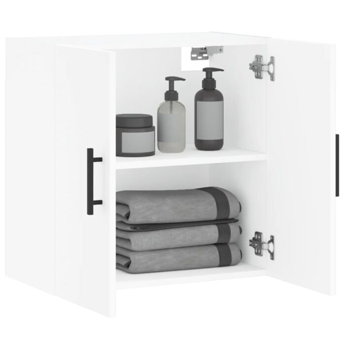 Armoire murale blanc 60x31x60 cm bois d'ingénierie – Image 2