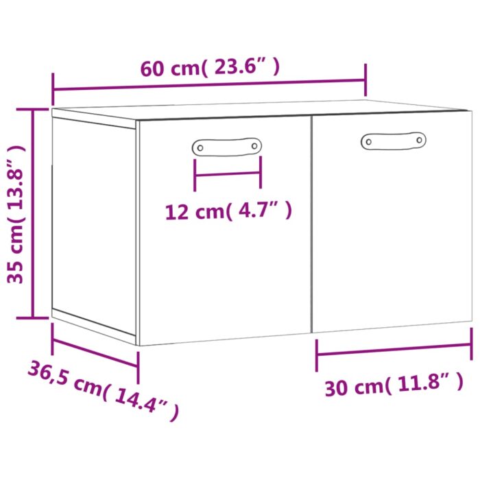 Armoire murale Blanc 60x36,5x35 cm Bois d'ingénierie – Image 10