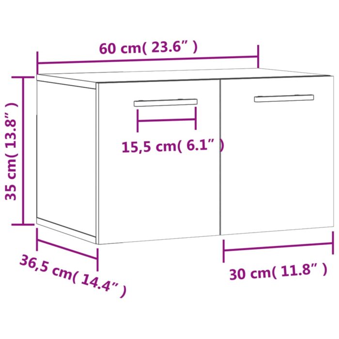 Armoire murale Chêne marron 60x36,5x35 cm Bois d'ingénierie – Image 10