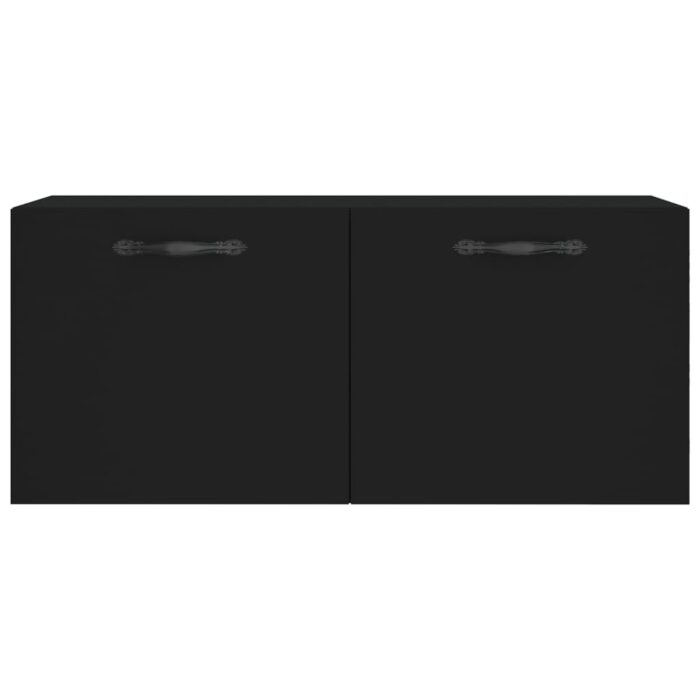 Armoire murale noir 80x36,5x35 cm bois d'ingénierie – Image 3