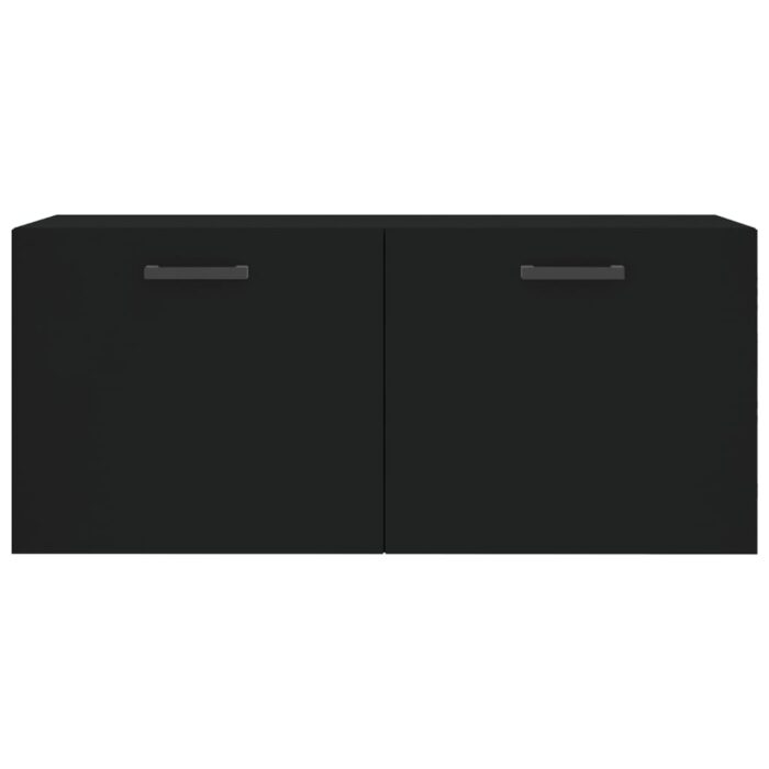Armoire murale noir 80x36,5x35 cm bois d'ingénierie – Image 3