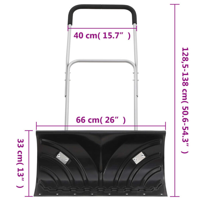 Pelle à neige avec poignée extensible noir 66 cm lame en acier – Image 6