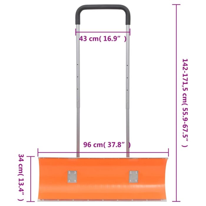 Pelle à neige avec poignée extensible orange 96cm lame en acier – Image 6