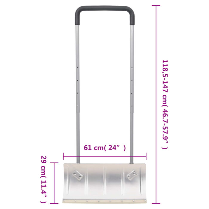 Pelle à neige et poignée extensible argenté 61 cm lame en acier – Image 6