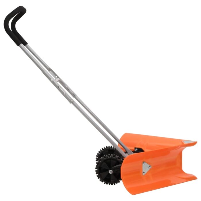 Pelle à neige double angle avec poignée extensible orange acier – Image 2