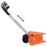 Pelle à neige double angle avec poignée extensible orange acier – Image 4