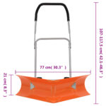 Pelle à neige double angle avec poignée extensible orange acier – Image 6