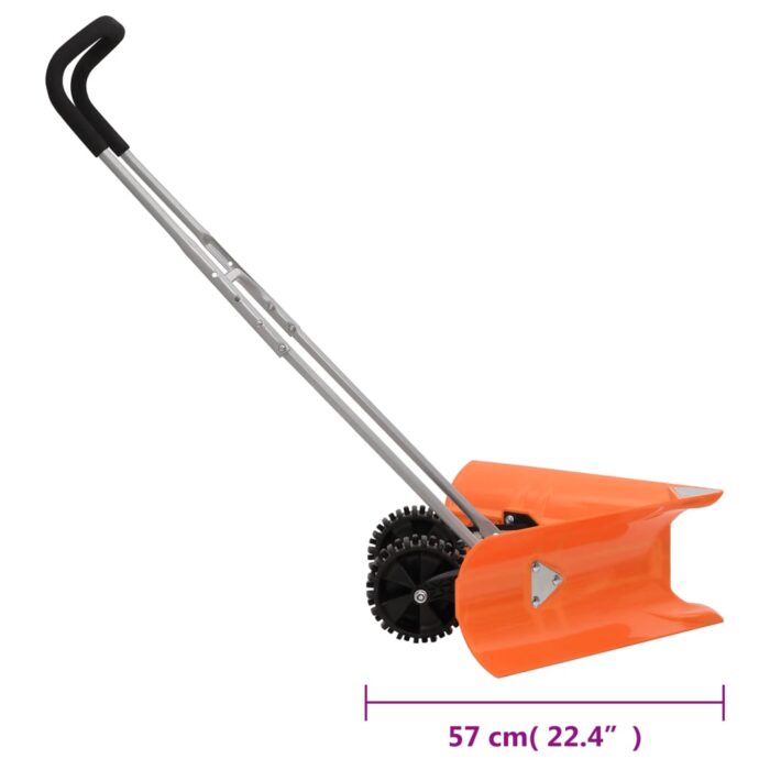Pelle à neige double angle avec poignée extensible orange acier – Image 7