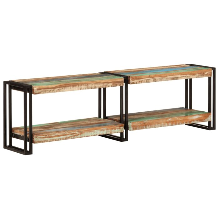 Meuble TV 140x30x40 cm bois massif de récupération – Image 1