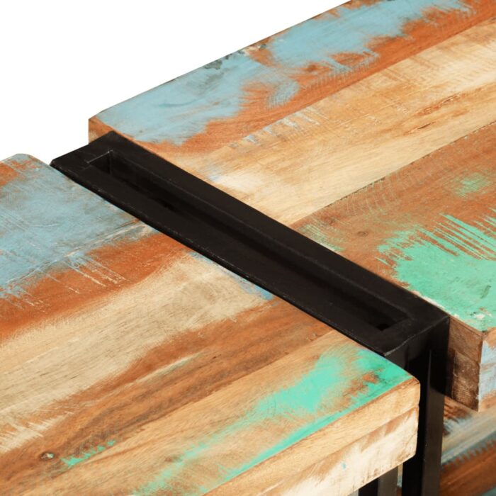 Meuble TV 140x30x40 cm bois massif de récupération – Image 5