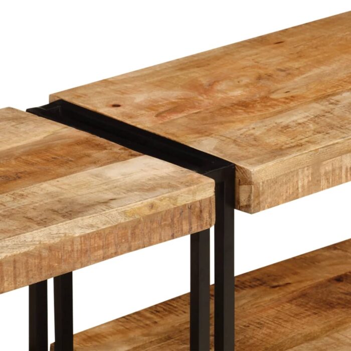 Meuble TV 160x30x40 cm bois massif de manguier – Image 5