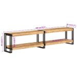 Meuble TV 180x30x40 cm bois massif de manguier – Image 6