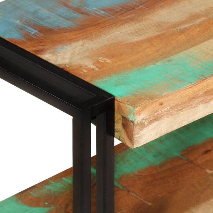 Meuble TV 200x30x40 cm bois massif de récupération – Image 4