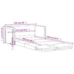 Canapé-lit 2 en 1 gris clair 122x204x55 cm velours – Image 9