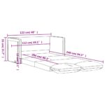 Canapé-lit 2 en 1 noir 122x204x55 cm velours – Image 9