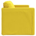 Canapé-lit 2 en 1 jaune foncé 122x204x55 cm velours – Image 4