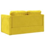 Canapé-lit 2 en 1 jaune foncé 122x204x55 cm velours – Image 5