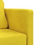 Canapé-lit 2 en 1 jaune foncé 122x204x55 cm velours – Image 6