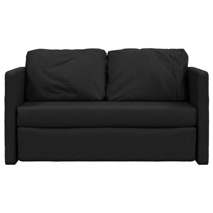 Canapé-lit 2 en 1 noir 112x174x55 cm tissu – Image 3