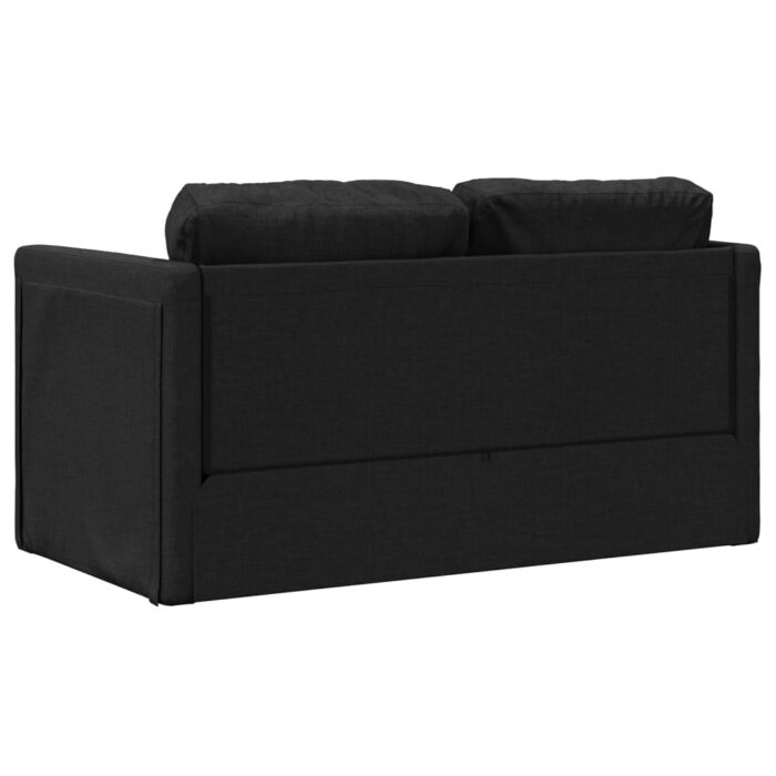 Canapé-lit 2 en 1 noir 112x174x55 cm tissu – Image 5