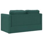 Canapé-lit 2 en 1 vert foncé 112x174x55 cm tissu – Image 5