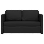 Canapé-lit 2 en 1 noir 112x174x55 cm similicuir – Image 3
