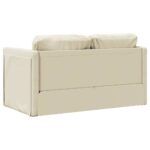 Canapé-lit 2 en 1 crème 112x174x55 cm similicuir – Image 5