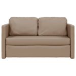 Canapé-lit 2 en 1 cappuccino 112x174x55 cm similicuir – Image 3