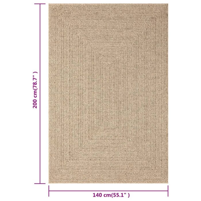Tapis ZIZUR 140x200 cm aspect de jute intérieur et extérieur – Image 6
