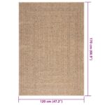 Tapis ZIZUR 140x200 cm aspect de jute intérieur et extérieur – Image 8