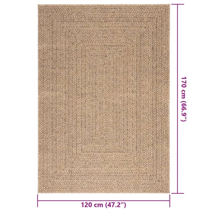 Tapis ZIZUR 140x200 cm aspect de jute intérieur et extérieur – Image 8