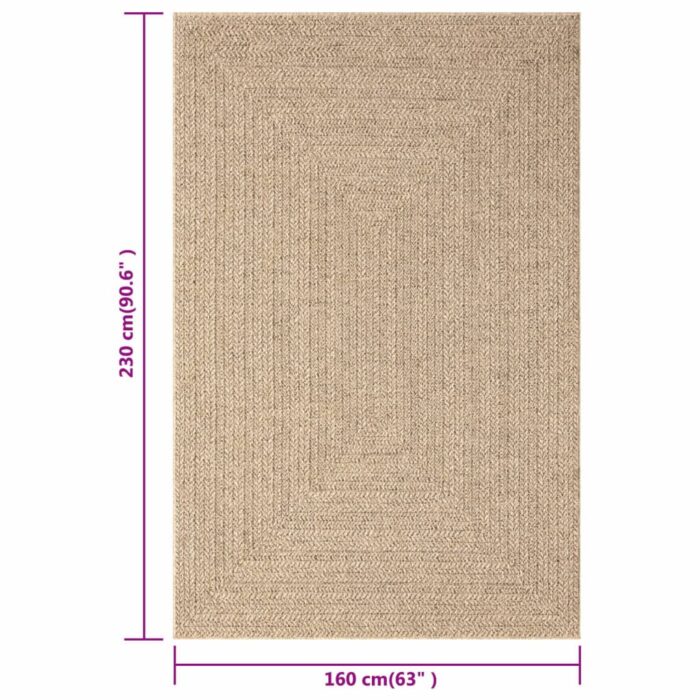 Tapis ZIZUR 160x230 cm aspect de jute intérieur et extérieur – Image 6