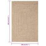 Tapis ZIZUR 200x290 cm aspect de jute intérieur et extérieur – Image 6