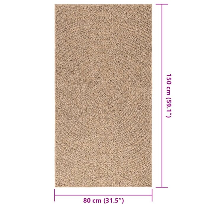 Tapis ZIZUR 80x150 cm aspect de jute intérieur et extérieur – Image 8