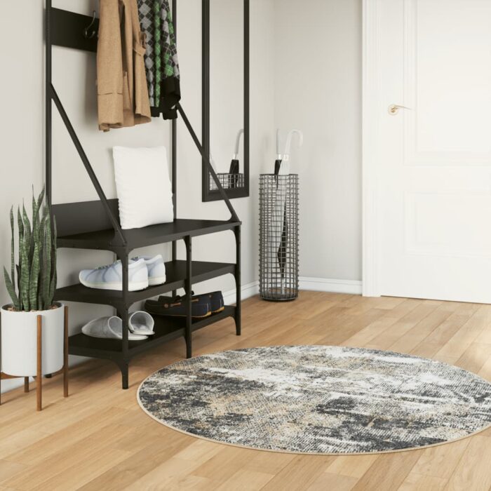 Tapis lavable multicolore Ø 120 cm antidérapant – Image 1