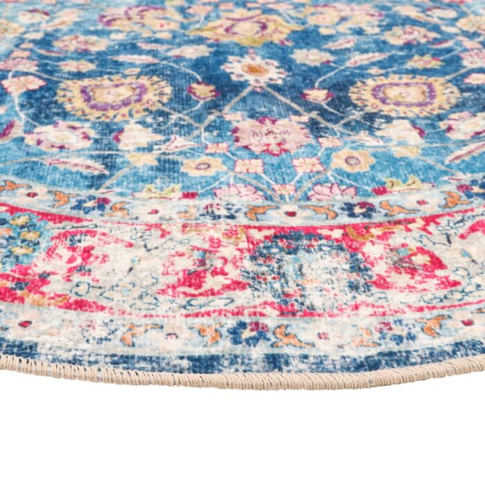 Tapis lavable multicolore Ø 120 cm antidérapant – Image 2
