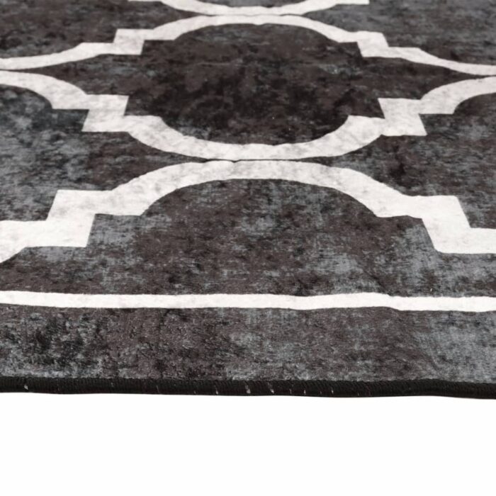 Tapis lavable noir et blanc 80x150 cm antidérapant – Image 4