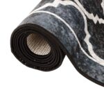 Tapis lavable noir et blanc 80x300 cm antidérapant – Image 3