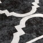 Tapis lavable noir et blanc 80x300 cm antidérapant – Image 5