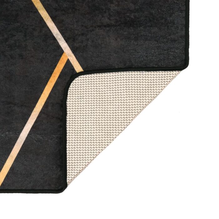 Tapis lavable noir et doré 160x230 cm antidérapant – Image 2