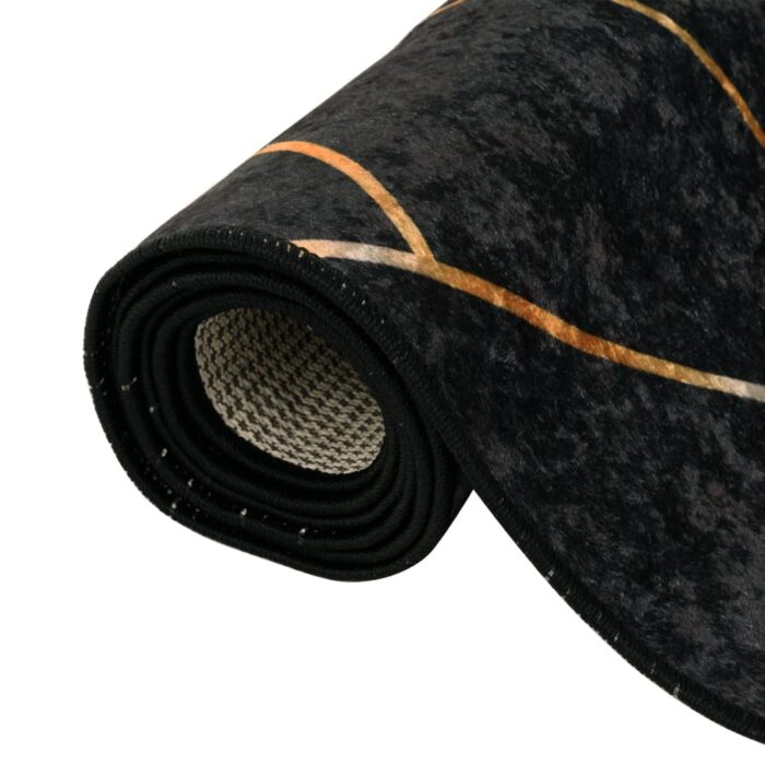 Tapis lavable noir et doré 160x230 cm antidérapant – Image 3