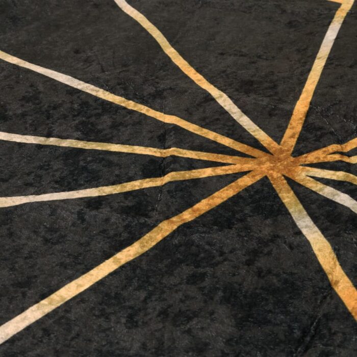Tapis lavable noir et doré 160x230 cm antidérapant – Image 5