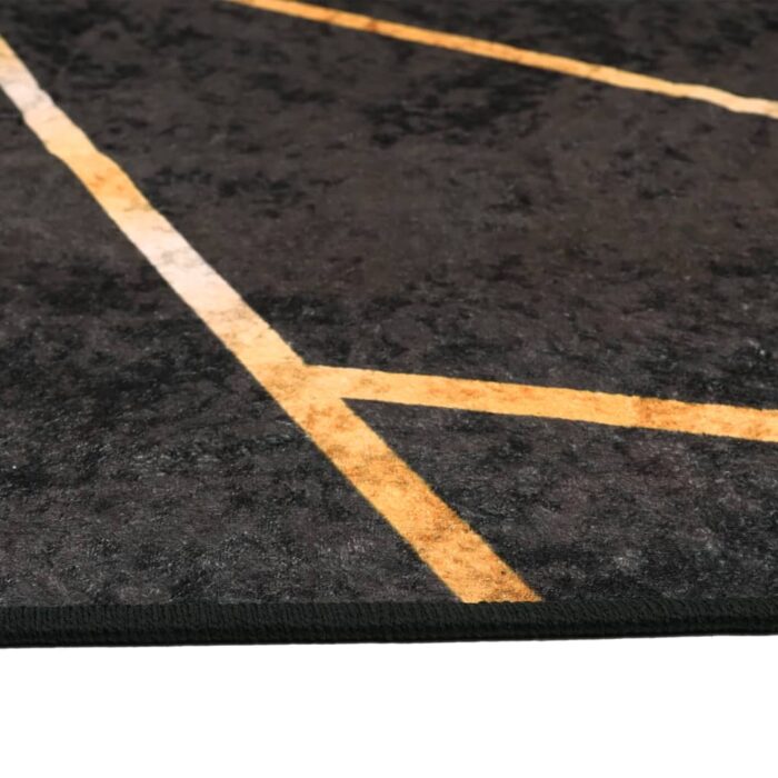 Tapis lavable noir et doré 190x300 cm antidérapant – Image 4