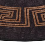 Tapis lavable noir et doré Ø 200 cm antidérapant – Image 2
