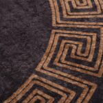 Tapis lavable noir et doré Ø 200 cm antidérapant – Image 3