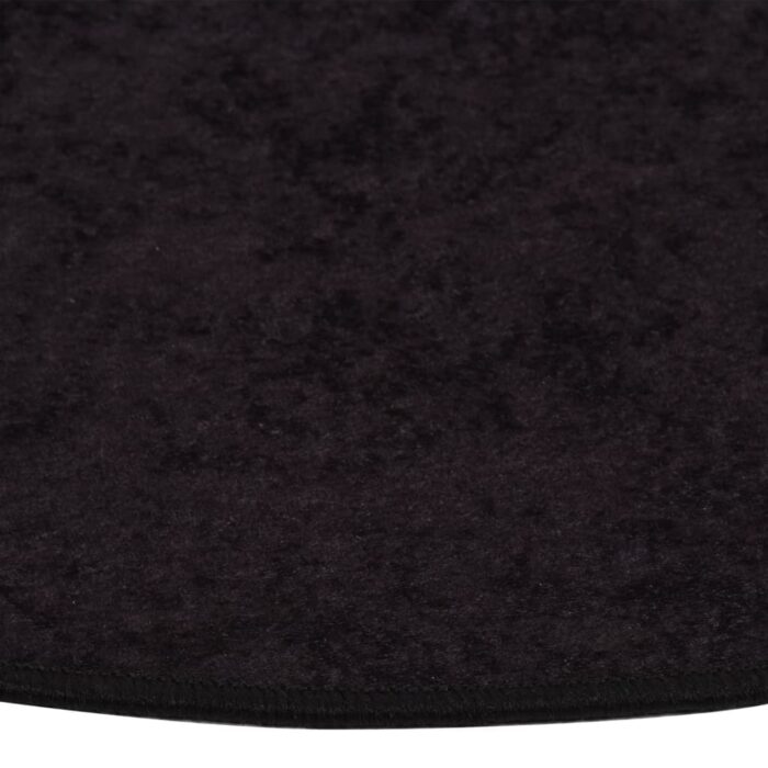 Tapis lavable anthracite Ø 200 cm antidérapant – Image 2
