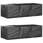 Sacs de rangement pour sapin de Noël 2 pcs noir polyéthylène