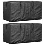 Sacs de rangement pour sapin de Noël 2 pcs noir polyéthylène